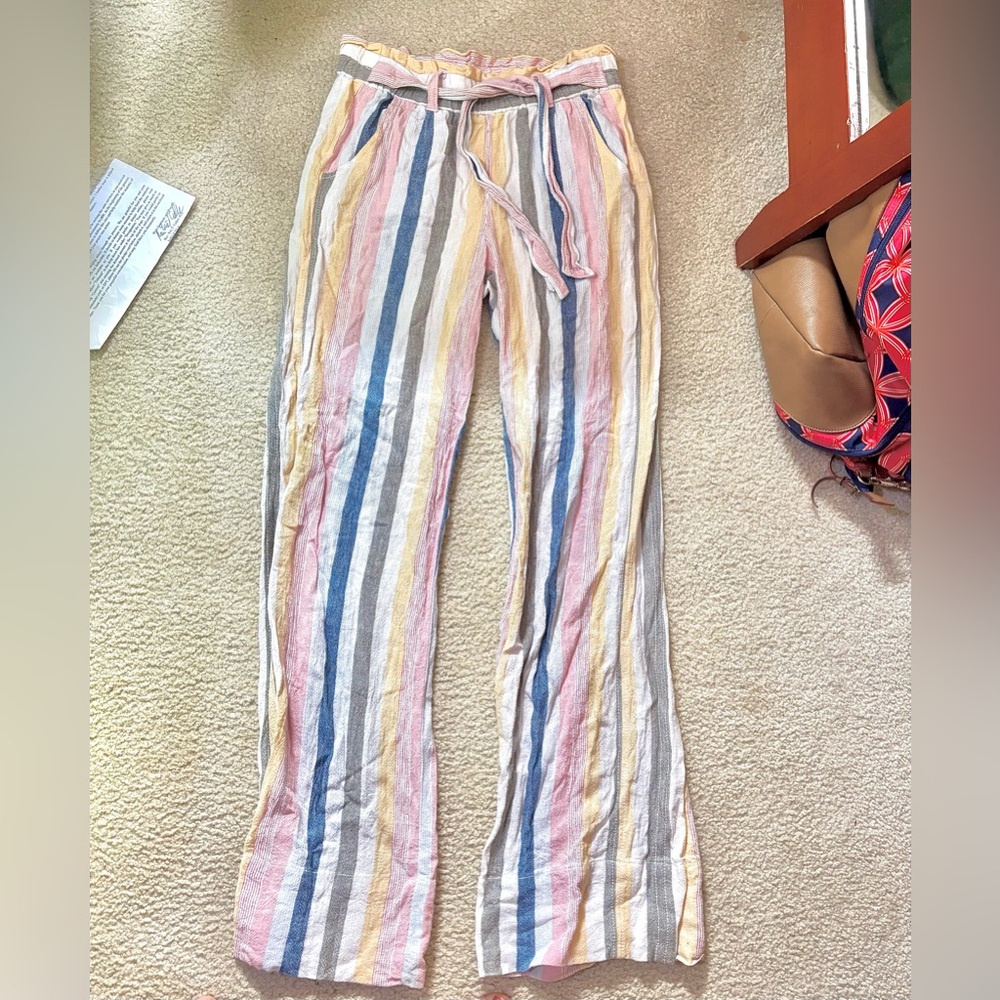 Jolt Pastel Striped Wide Leg Pants